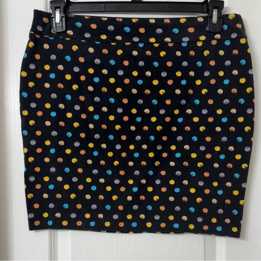 Love Fire Black Multicolored Polka Dot Bodycon Skirt Size XL